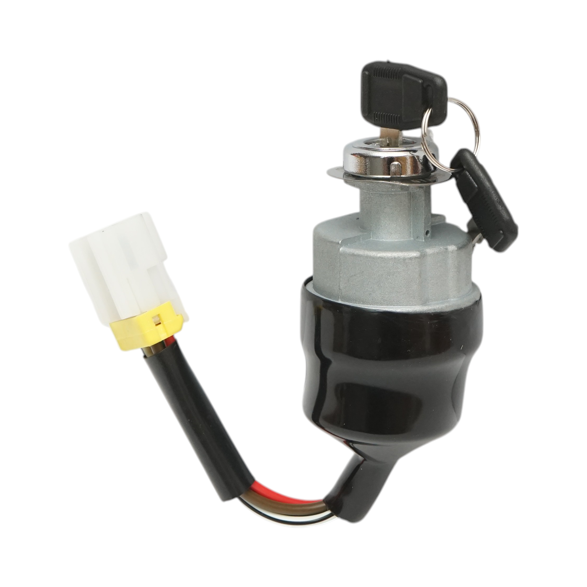 Contact pornire cu 2 chei pentru stivuitor Mitsubishi Caterpillar, cod OEM 91A05-21400, 91A05-1140, 4 pini, diametru 56 mm, diametru sus 24.5 mm