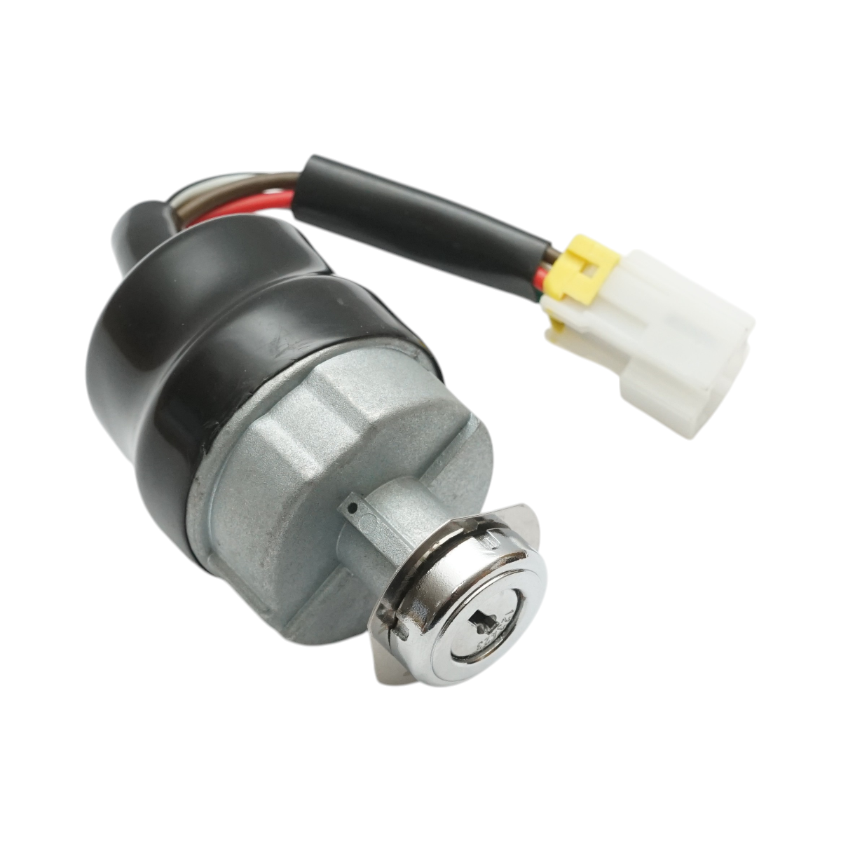 Contact pornire cu 2 chei pentru stivuitor Mitsubishi Caterpillar, cod OEM 91A05-21400, 91A05-1140, 4 pini, diametru 56 mm, diametru sus 24.5 mm