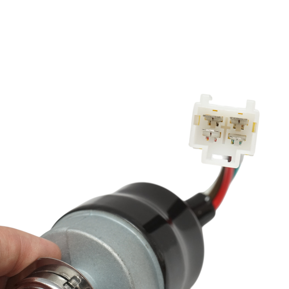 Contact pornire cu 2 chei pentru stivuitor Mitsubishi Caterpillar, cod OEM 91A05-21400, 91A05-1140, 4 pini, diametru 56 mm, diametru sus 24.5 mm