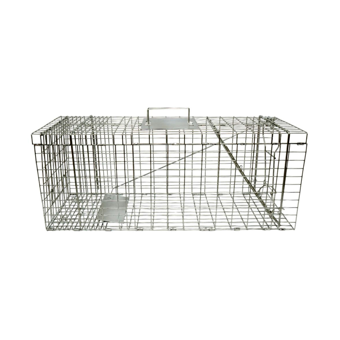 Capcana metalica robusta tip colivie pentru capturarea animalelor salbatice, 780 x 300 x 320 mm