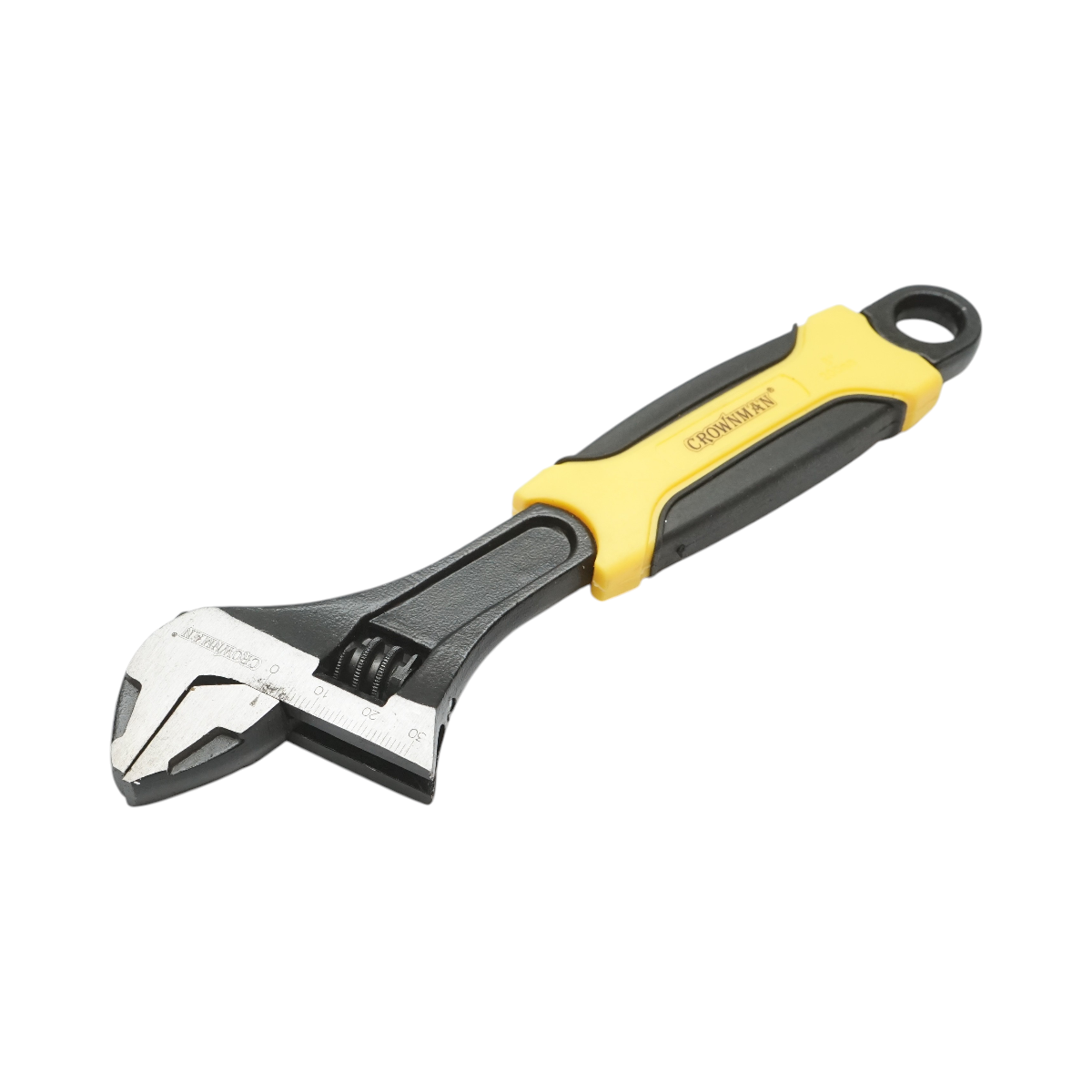 Cheie franceza reglabila 200 mm Crownman, deschidere 30 mm, otel carbon, duritate HRC 38-42, maner TPR