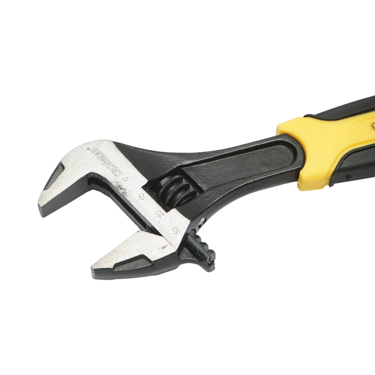 Cheie franceza reglabila 200 mm Crownman, deschidere 30 mm, otel carbon, duritate HRC 38-42, maner TPR