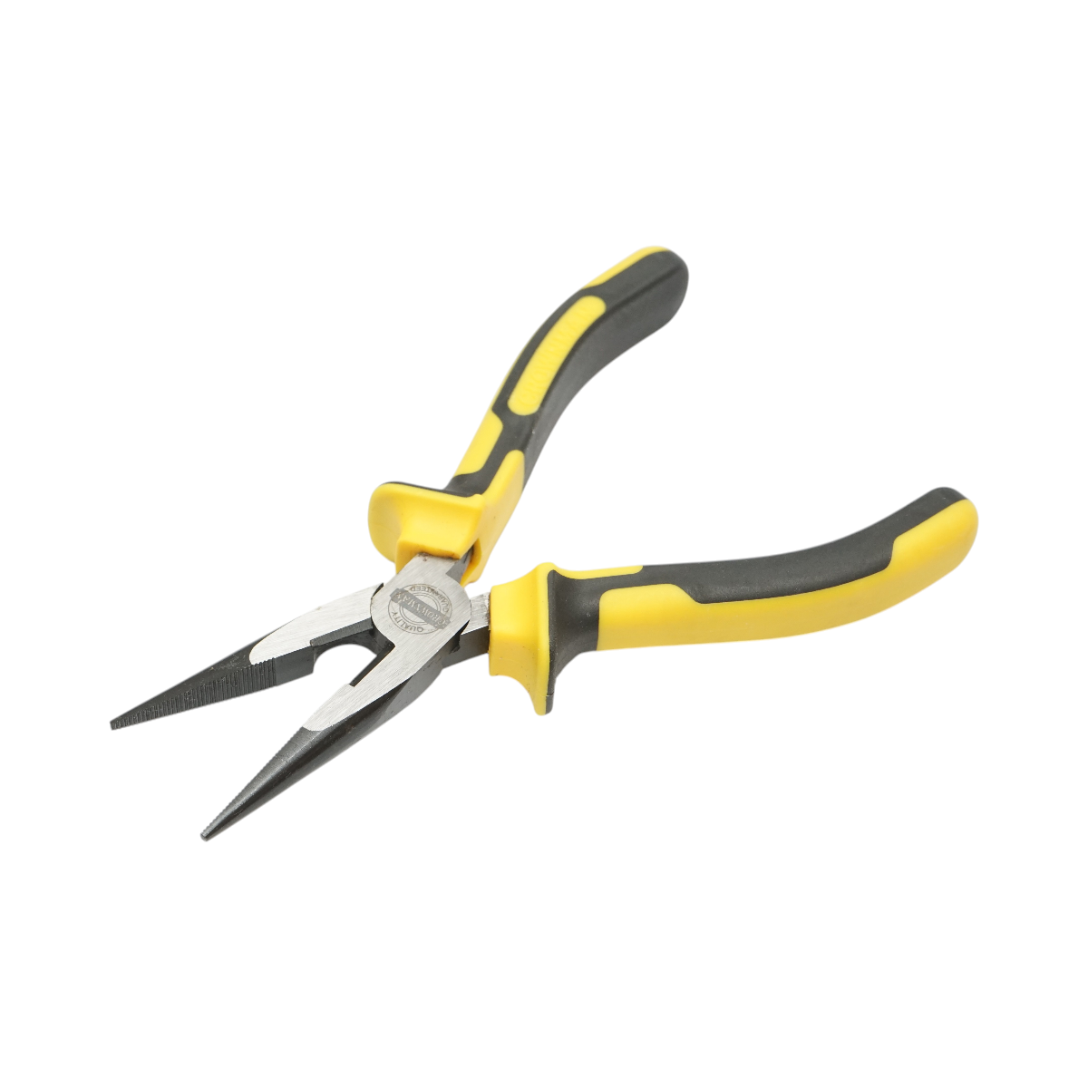 Cleste patent cu varf lung ascutit 165 mm profesional Crownman, Cr-V (otel crom-vanadiu), maner TPR