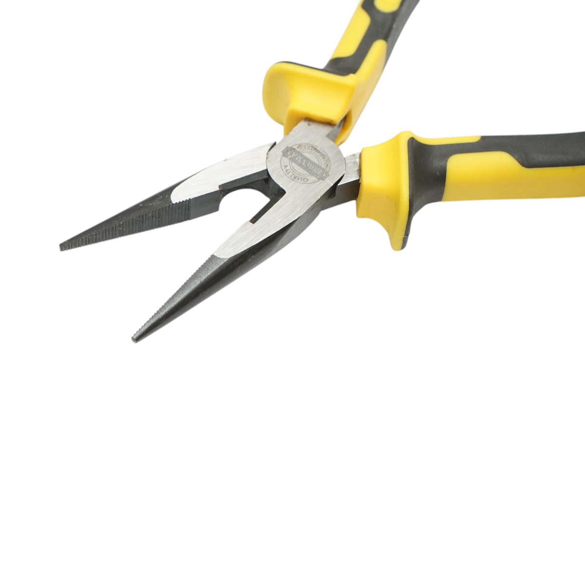 Cleste patent cu varf lung ascutit 165 mm profesional Crownman, Cr-V (otel crom-vanadiu), maner TPR