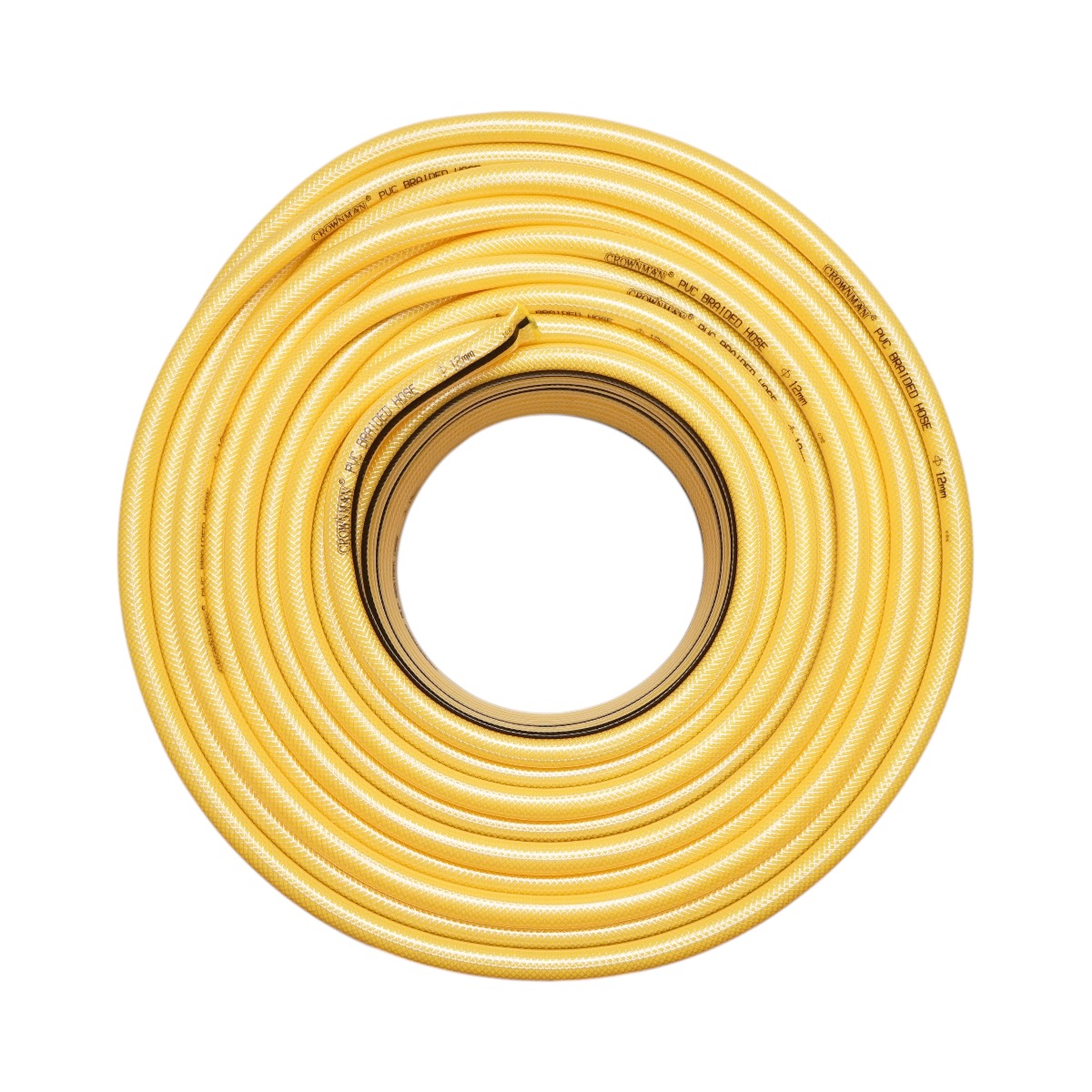 Furtun gradina CROWNMAN PVC cu insertie textila impletita, 1/2 inch (12 mm) diametru interior, 16 mm diametru exterior, rola 100 m, 12 kg