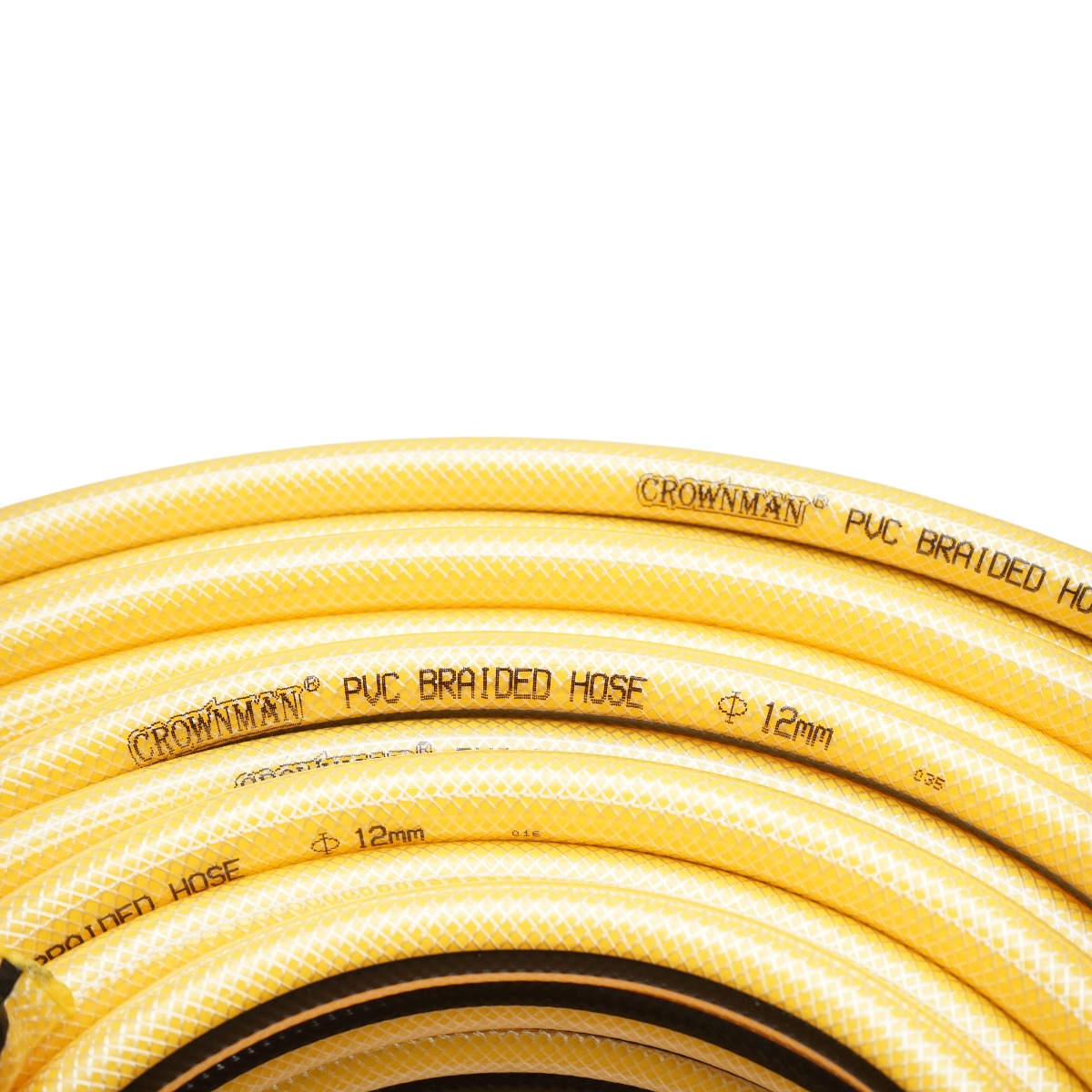 Furtun gradina CROWNMAN PVC cu insertie textila impletita, 1/2 inch (12 mm) diametru interior, 16 mm diametru exterior, rola 100 m, 12 kg