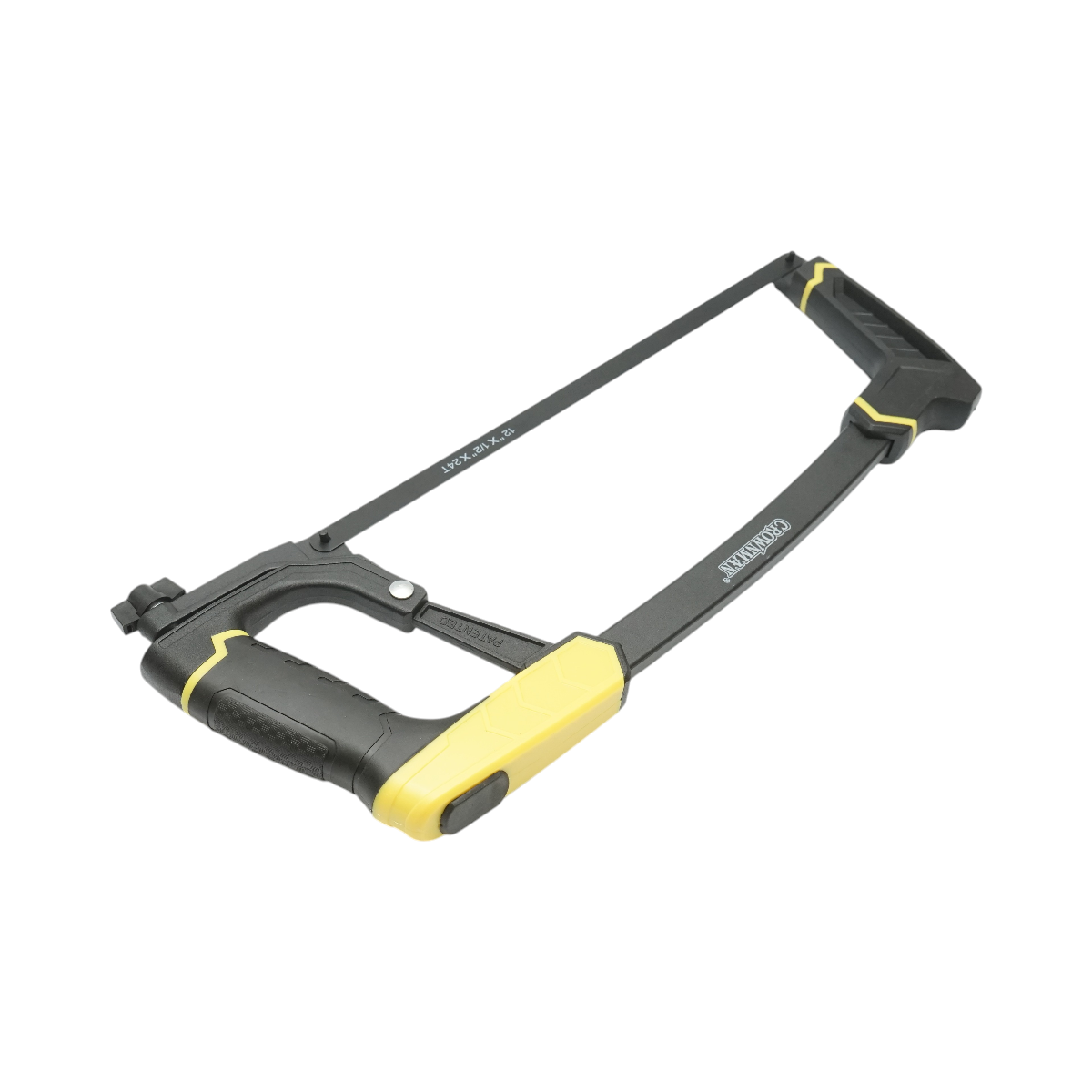 Fierastrau bomfaier manual Crownman, lama 300 mm, cadru din aluminiu turnat, lama din otel carbon 24 T/inch, maner TPR, pentru taiere metal, otel, lemn, tevi, materiale dure