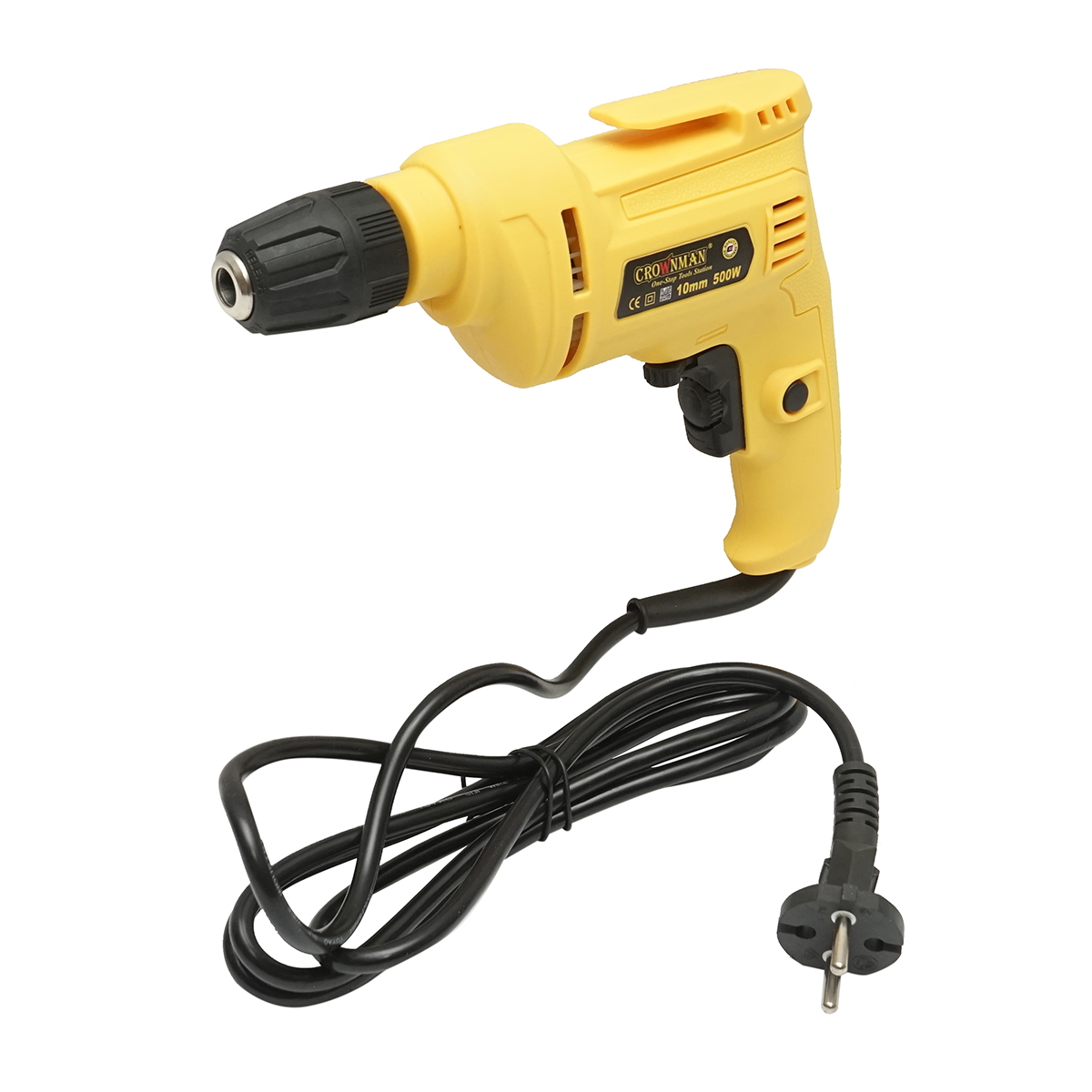 Masina de gaurit si insurubat 500W, mandrina rapida 10mm, turatie 3300rpm Crownman