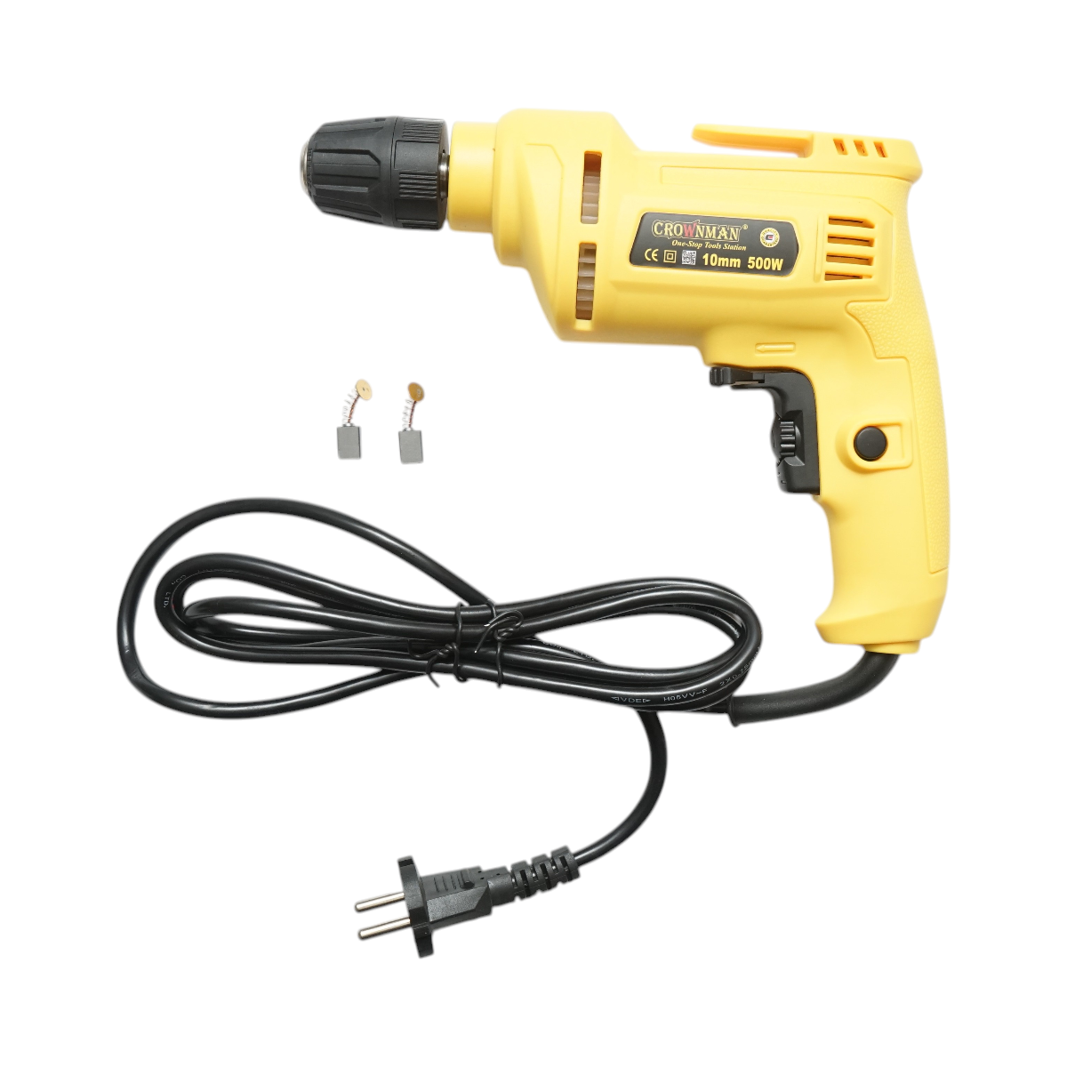 Masina de gaurit si insurubat Crownman 500W, 220V, mandrina rapida 10mm, turatie 0-3300 rpm, stanga/dreapta, 50/60 Hz