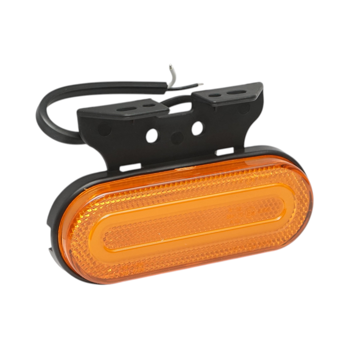 Lampa gabarit laterala ovala LED 12-24V galbena cu suport, 121x47x19 mm, distanta intre suruburi 30/50 mm, Breckner Germany