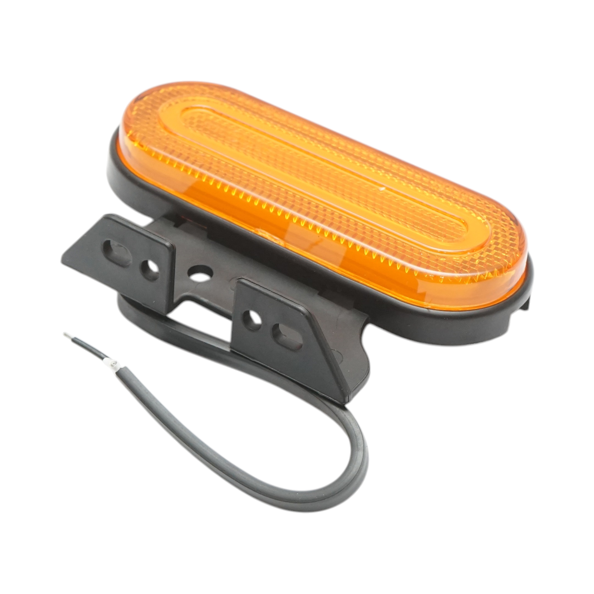 Lampa gabarit laterala ovala LED 12-24V galbena cu suport, 121x47x19 mm, distanta intre suruburi 30/50 mm, Breckner Germany