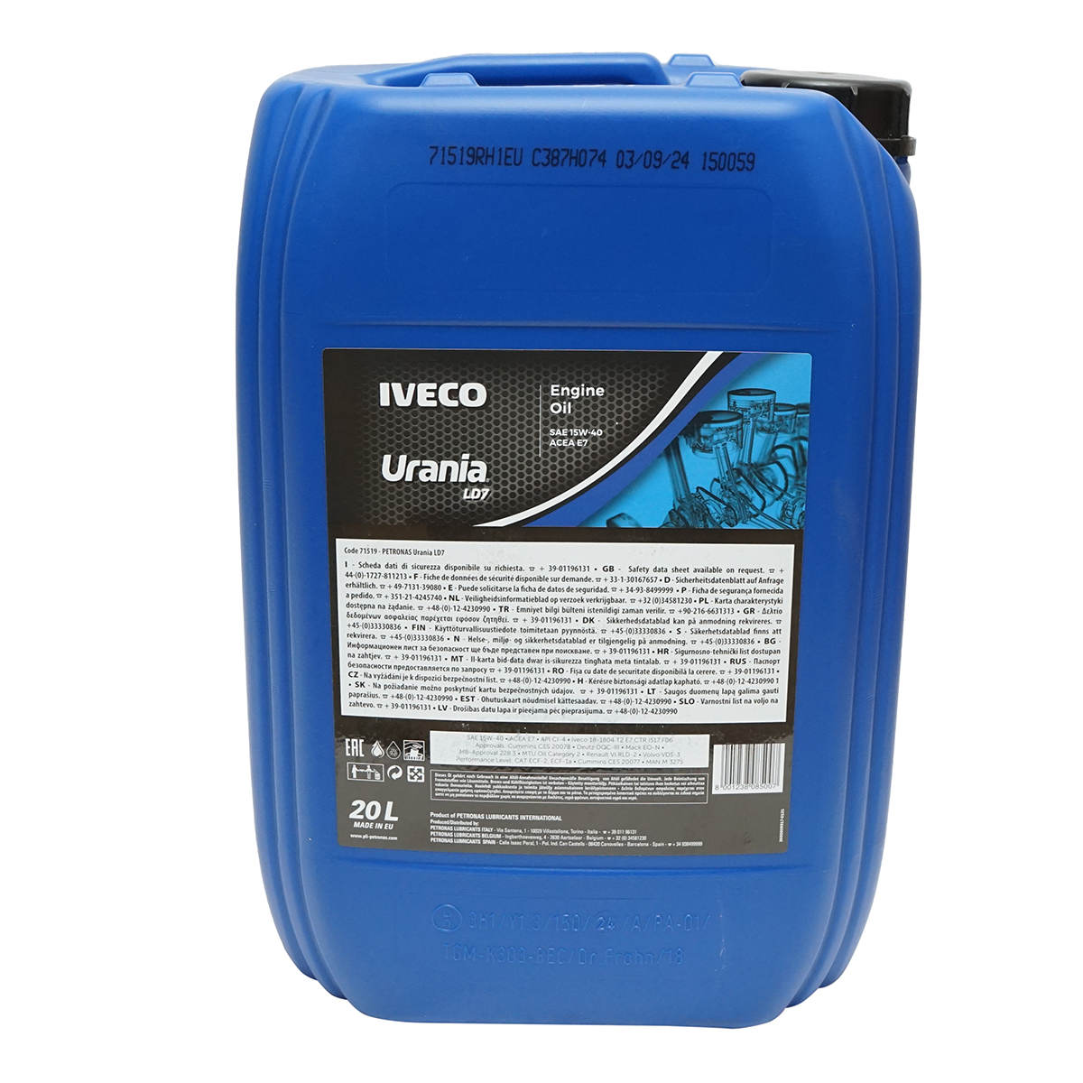 Ulei motor Urania LD7 15W40 IVECO 20L