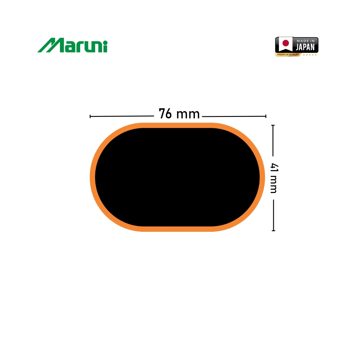 Petice vulcanizare ovale 41x76mm pentru camere de aer, 15 buc/set, Maruni, made in Japan
