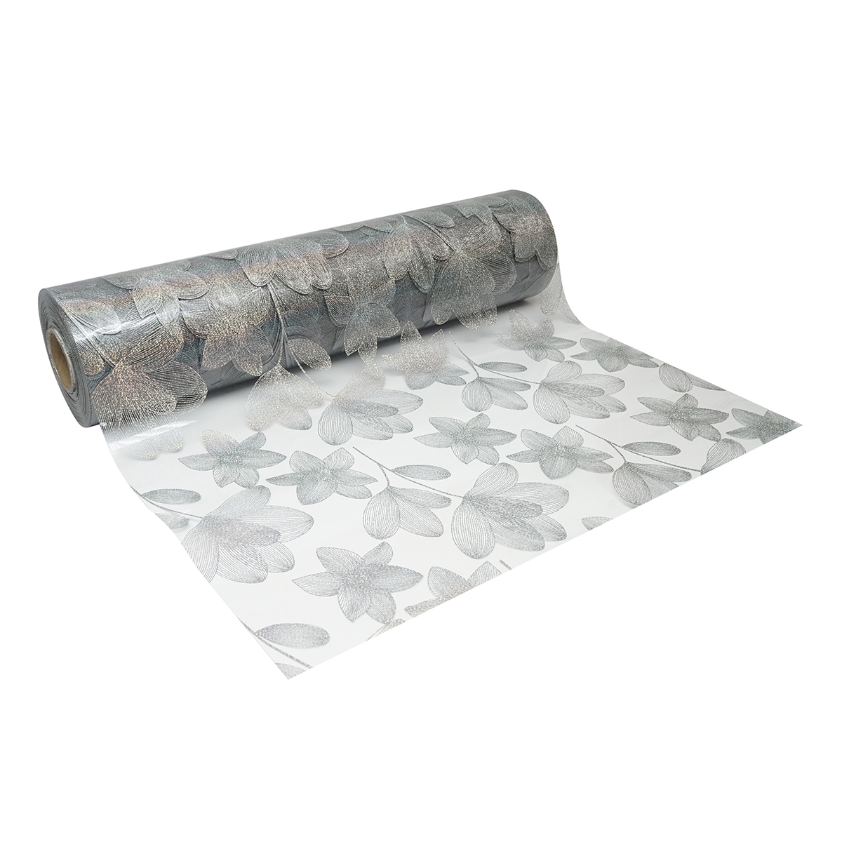 Rola folie protectie masa transparenta PVC siliconizat Breckner Germany, model Floral, 0.8x20 m, grosime 1.2 mm