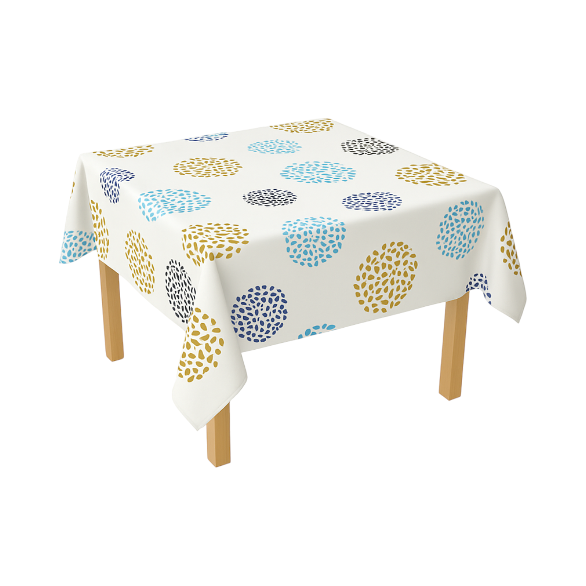 Rola fata de masa decorativa PVC Breckner Germany, model Cerc multicolor, 1.37x20 m, grosime 0.18 mm, material textil 45 g/mp