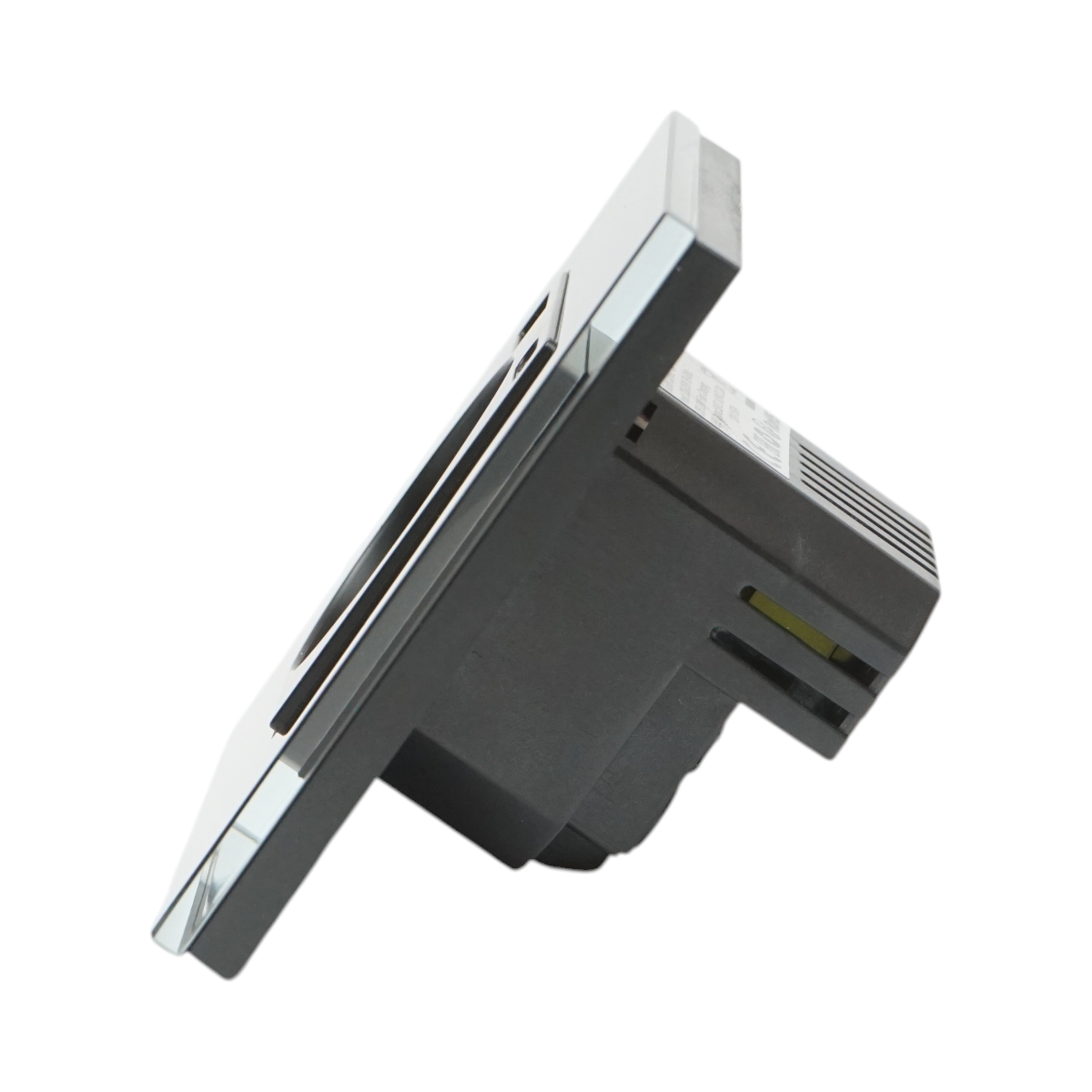 Priza schuko simpla neagra 220V, 16A, 2xUSB A+C 20W incarcare rapida, rama din sticla 86x86x34mm