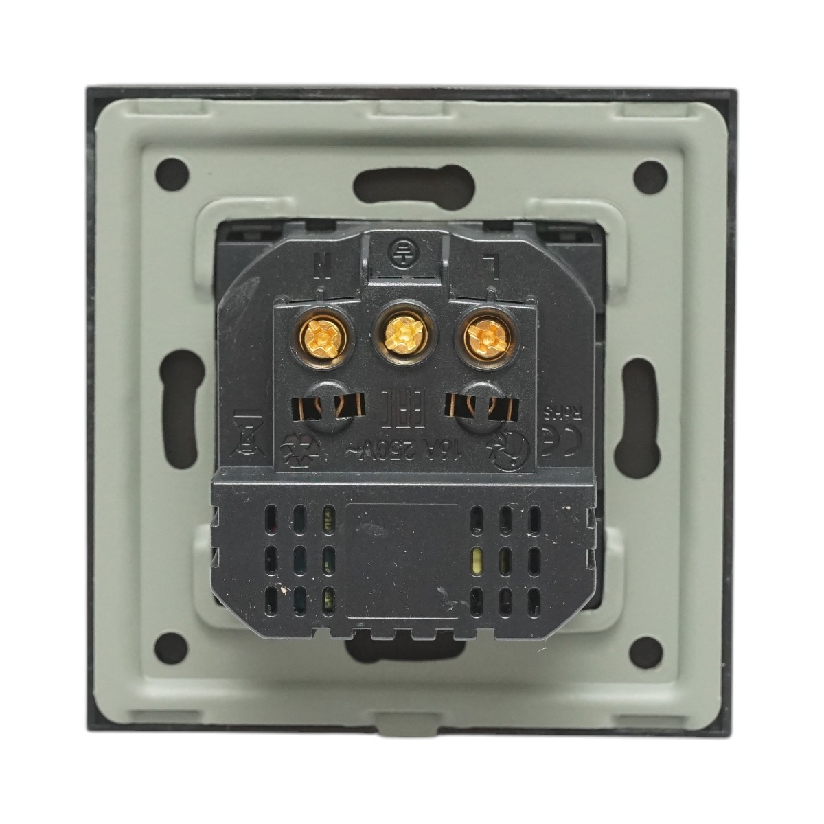 Priza schuko simpla neagra 220V, 16A, 2xUSB A+C 20W incarcare rapida, rama din sticla 86x86x34mm