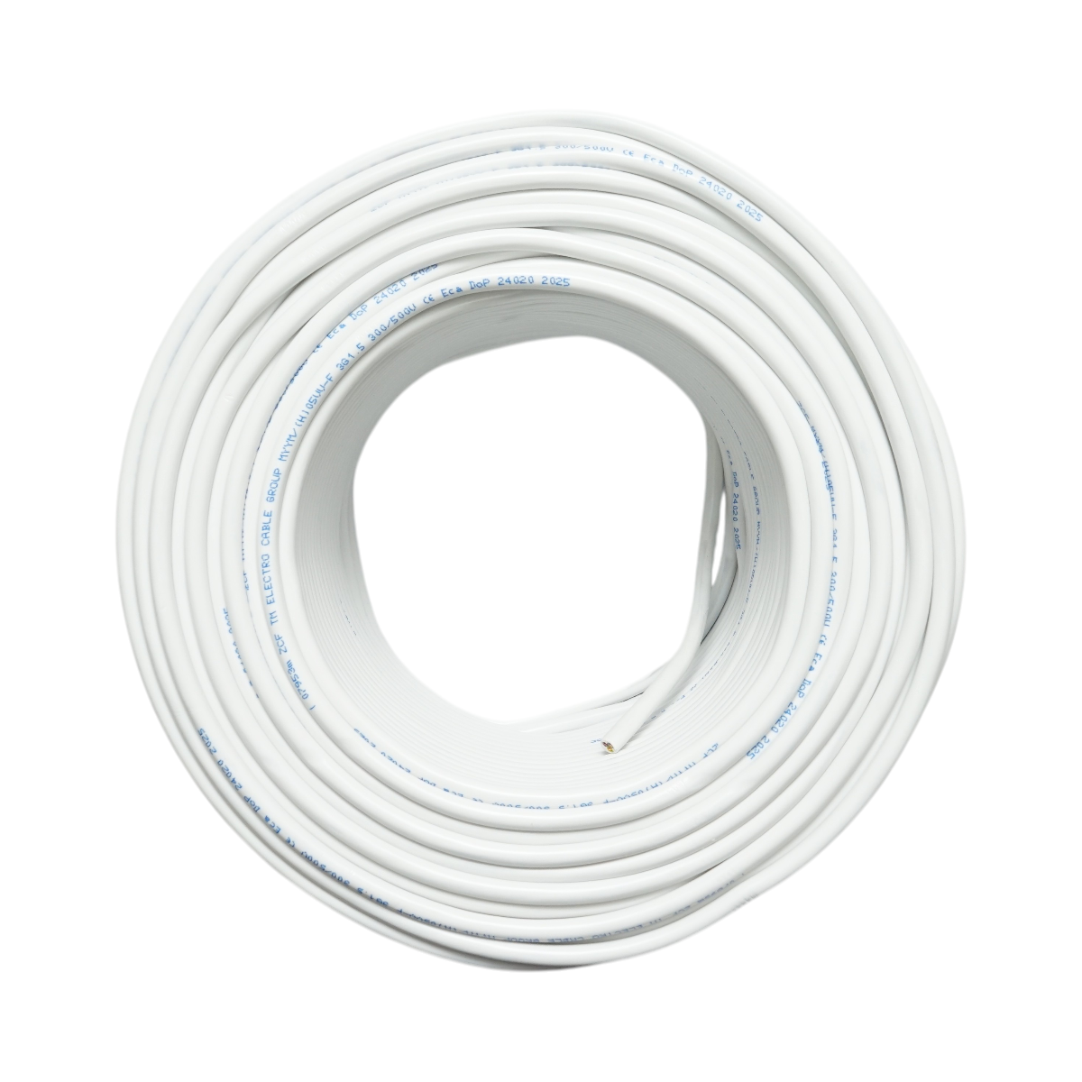 Cablu electric MYYM H05VV-F 5Gx4 mm2 cupru, izolatie PVC alb, litat multifilar, 300-500 V, rola 100 m