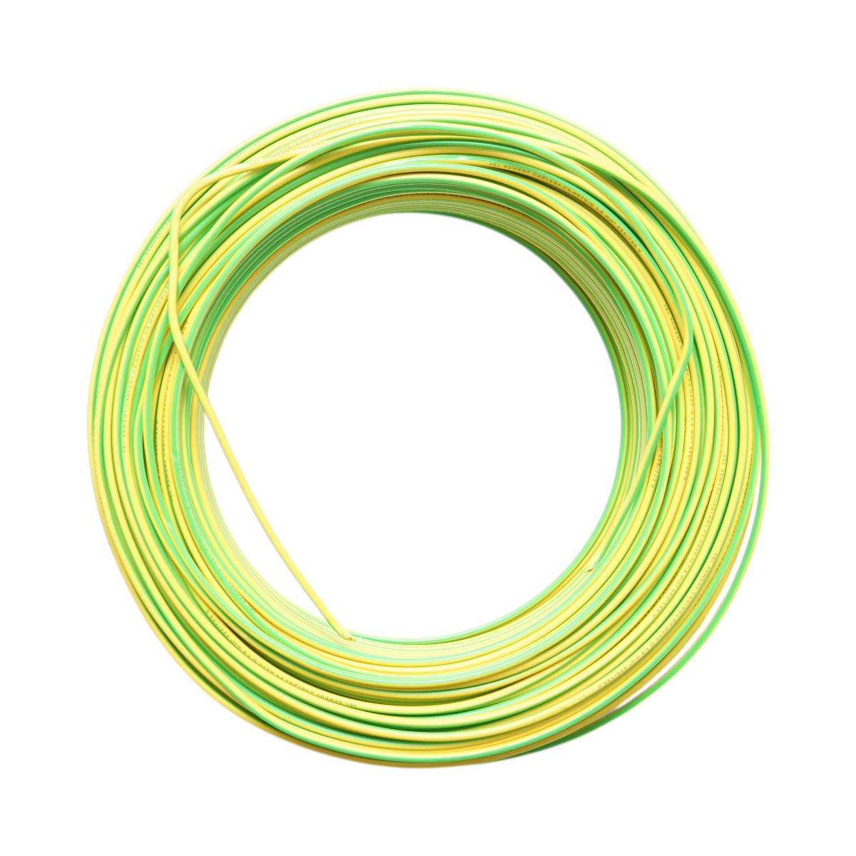 Cablu impamantare cupru FY H07V-U 1.5 mm2 galben-verde, rigid monofilar, izolatie PVC 450-750 V, 100 m/rola