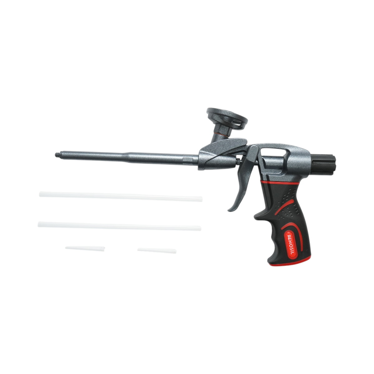 Pistol spuma poliuretanica profesional FoamGun S1 Penosil, adaptor universal teflon, ac otel inoxidabil, maner cauciuc, 4 extensii 200mm (2 buc) + 50mm (2 buc), 389 g