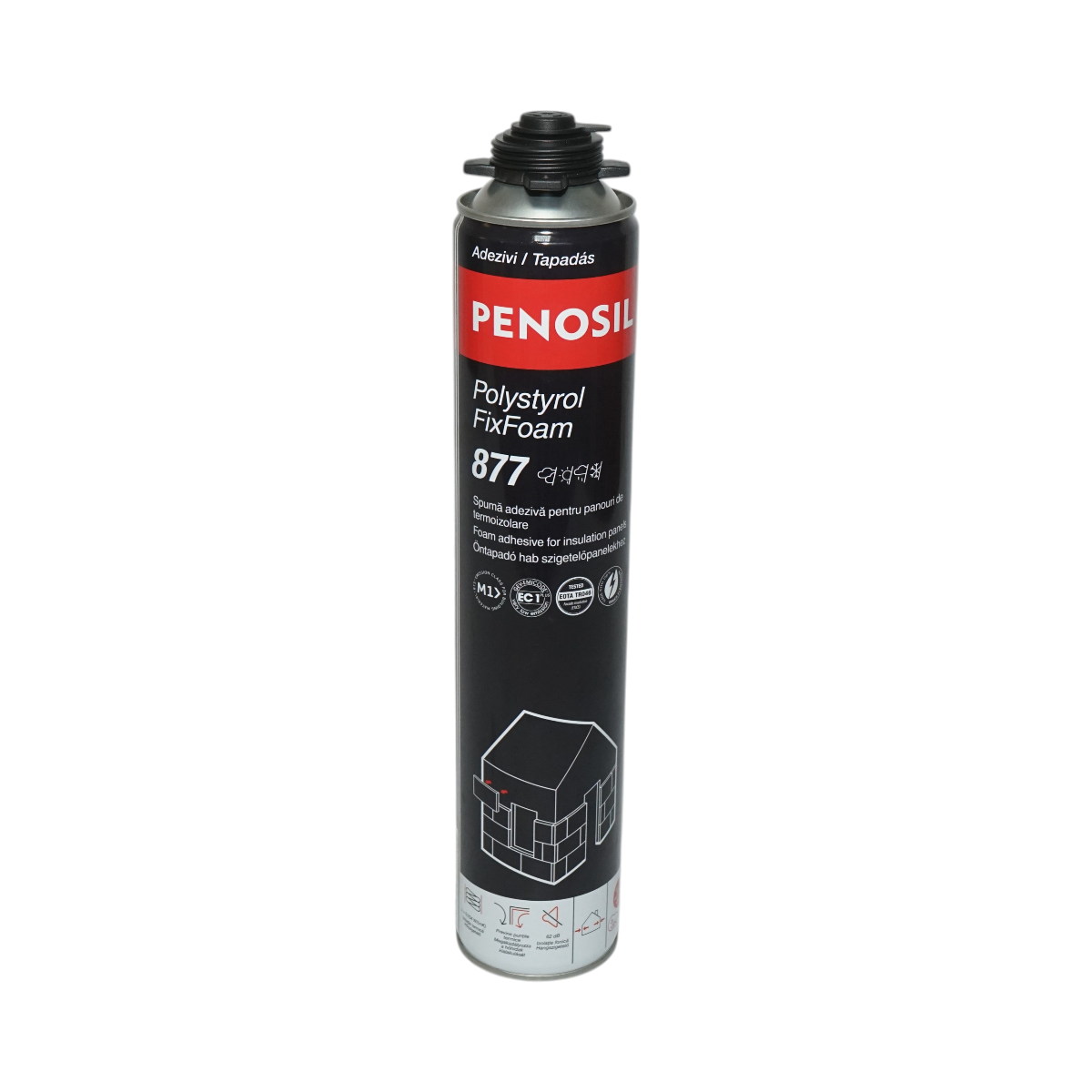 Spuma adeziva pentru placi de polistiren 750ml Penosil Polystyrol FixFoam 877, fixare placi termoizolante interior/exterior, aplicare -5 C pana la +30 C