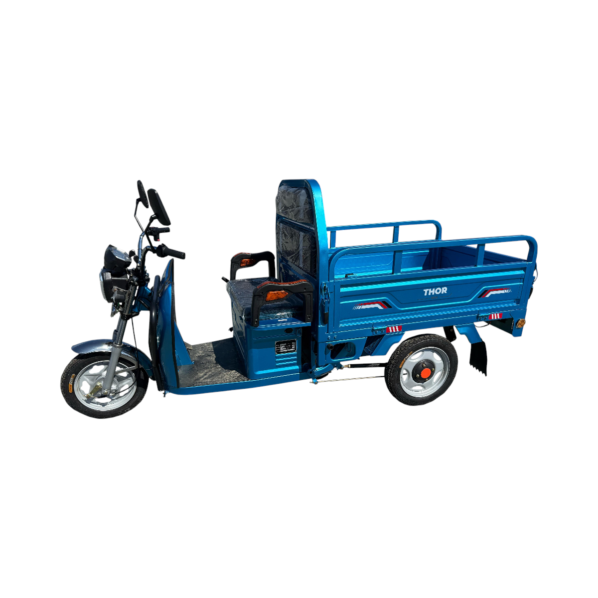Triciclu electric THOR MINI2 albastru 500W 48V 32Ah, viteza max 25 km/h, autonomie 25-50 km, MMA 500 kg, reductor HI-LO, frane tamburi, bena 1220 x 820 x 430 mm