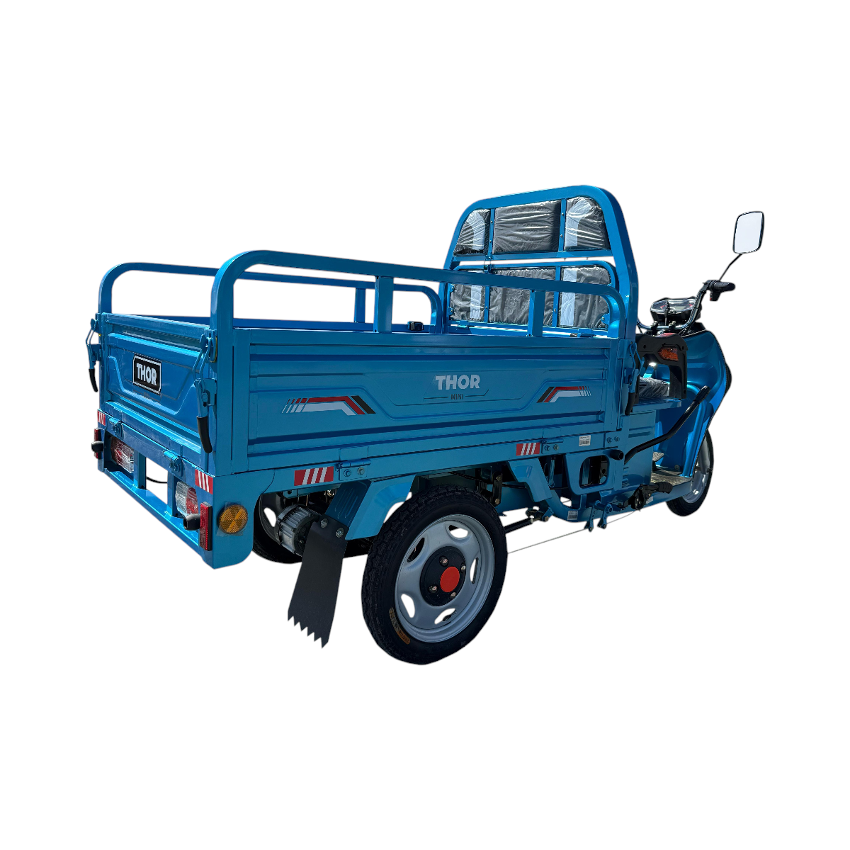 Triciclu electric THOR MINI2 albastru 500W 48V 32Ah, viteza max 25 km/h, autonomie 25-50 km, MMA 500 kg, reductor HI-LO, frane tamburi, bena 1220 x 820 x 430 mm