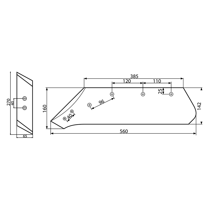 Brazdar stanga cu dalta 73005/L Kverneland 160x560mm