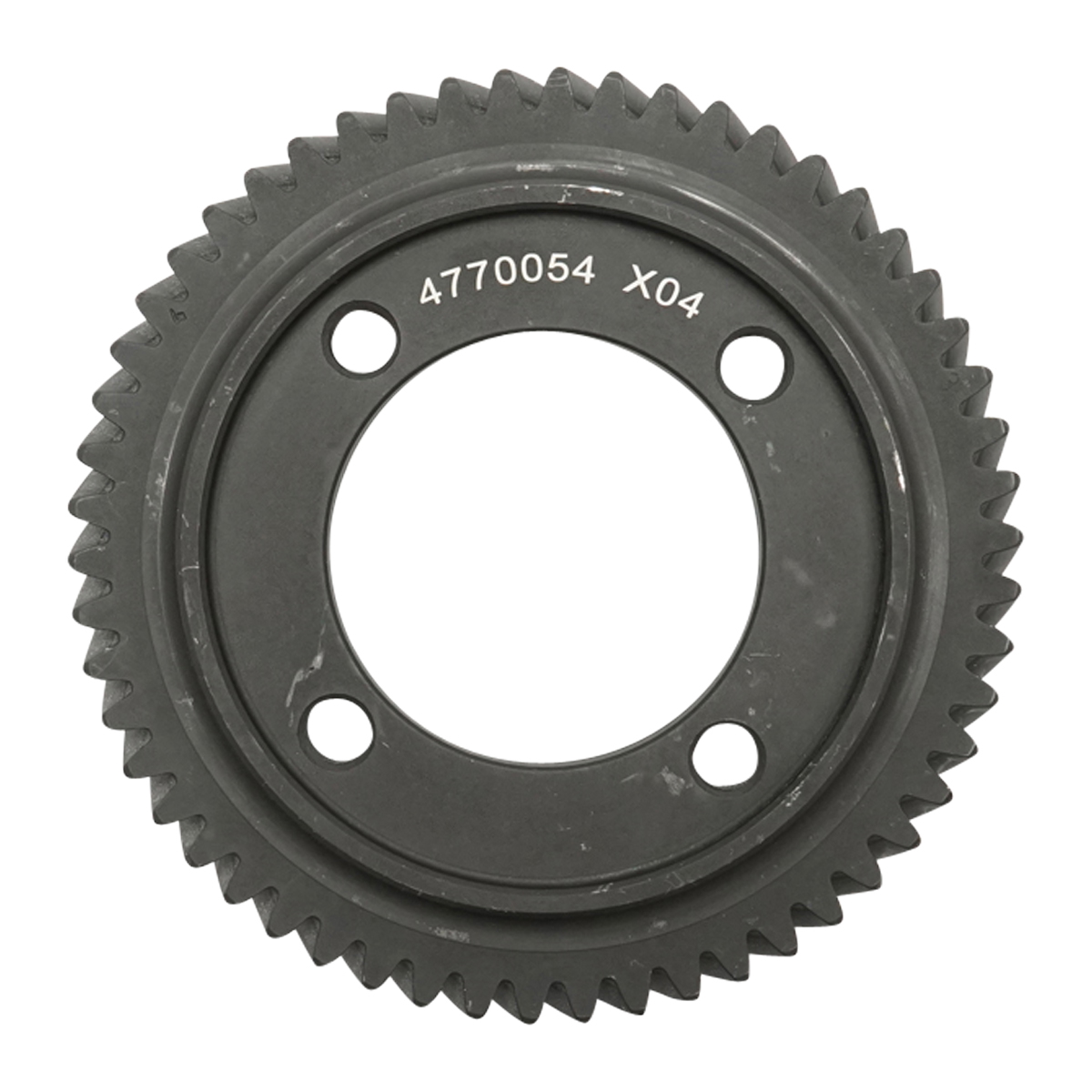 Pinion motric balansoar pentru Fiat, New Holland, cod OEM 4770054, 54 dinti, diametru exterior 130 mm, interior 57.7 mm, gaura 8.6 mm x4, distanta gauri 52 mm, 1.14 kg