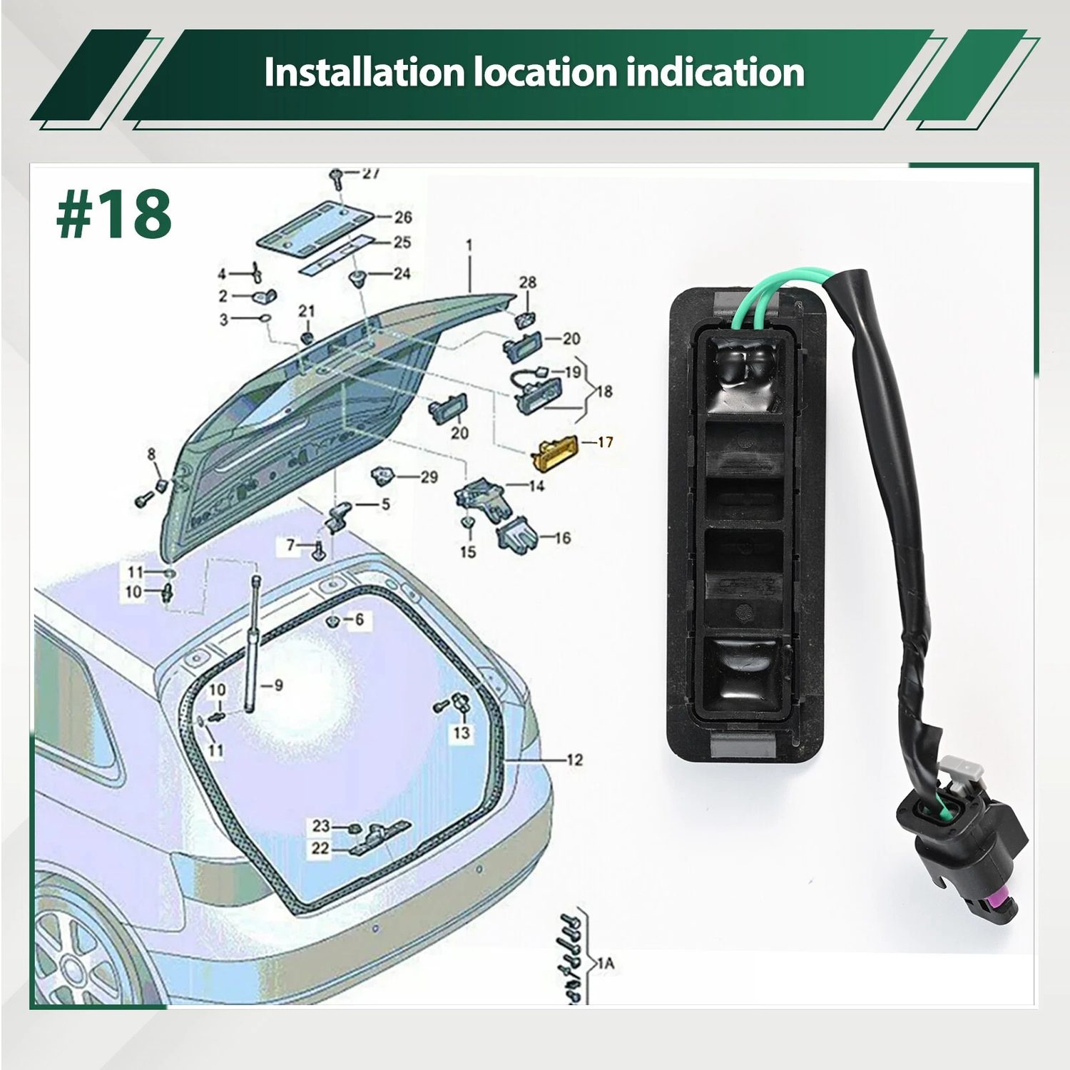 Maner haion cu comutator Opel Insignia (G09), 11.2013-07.2017, Model Combi, B-Series