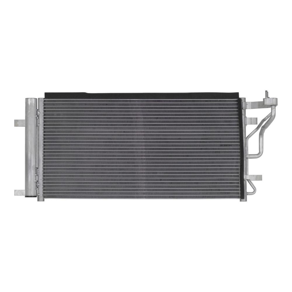 Condensator climatizare AC Hyundai Elantra 16-, I30 16-, motor: 1.6 CRDI, 1.6 T-GDI, Condensator cu uscator integrat , 605(570)x295x16, OEM/OES (Hanon), miez si rezervor din aluminiu brazat, 97606-F2290