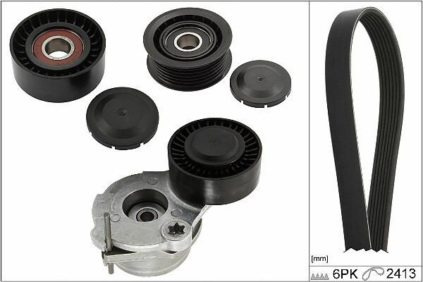 Set curea transmisie Audi A4 B8 (8k2) 08.07-06.17, A5 (8t3) 06.07-01.17, A5 (8f) 02.09-01.17, A6 Allroad C7 (4gh 4gj) 01.12-09.18, A6 C7 (4g2 4gc) 11.10-09.18, A6 C7 Avant (4g5 4gd) 05.11-09.18, A7 Sportback (4ga 4gf) 07.10-05.18, Q5 (8rb) 11.08-12.17; Po