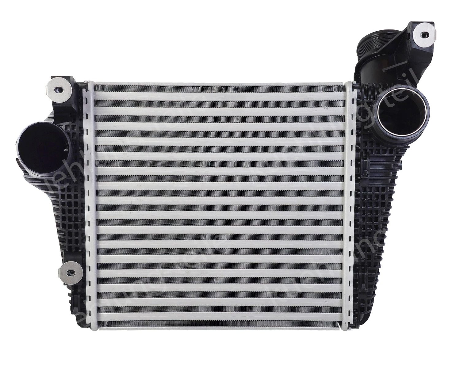 Intercooler Porsche Macan 13-, motor: 3.0 V6 T, intercooler dreapta, 282x285x62, OEM/OES (Mahle), Aluminiu/ Plastic brazat, 95B145804D; 95B145804F