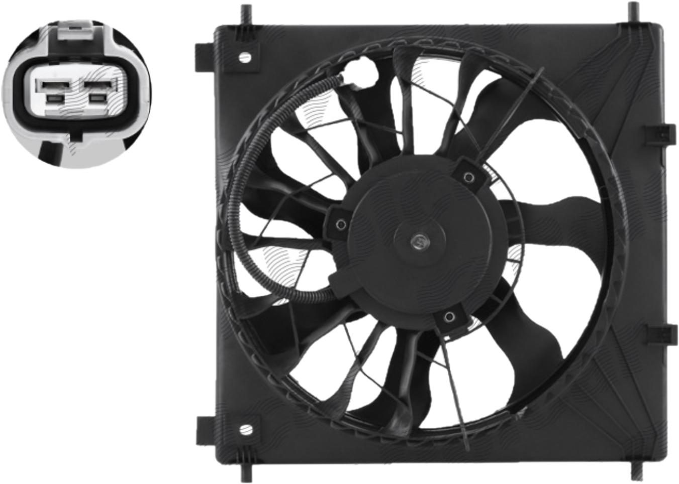 Ventilator radiator Tesla Model S 12-, motor: EV, partea dreapta, 600835700B; 600835700D