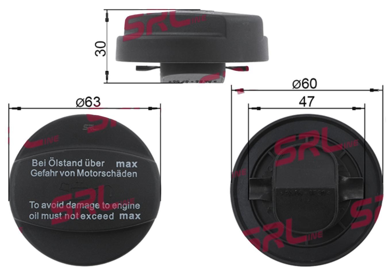 Buson umplere ulei Audi 100 200 80/90 A4; Citroen C25; Mercedes T1 T2 Vito/V-Class; Opel Ascona C Calibra Corsa A Kadett D Kadett E Omega A Rekord E Vectra A; Peugeot J5; Seat Cordoba Ibiza Inca Marbella Toledo; Vw Golf Lt Passat Polo, 0000101285;