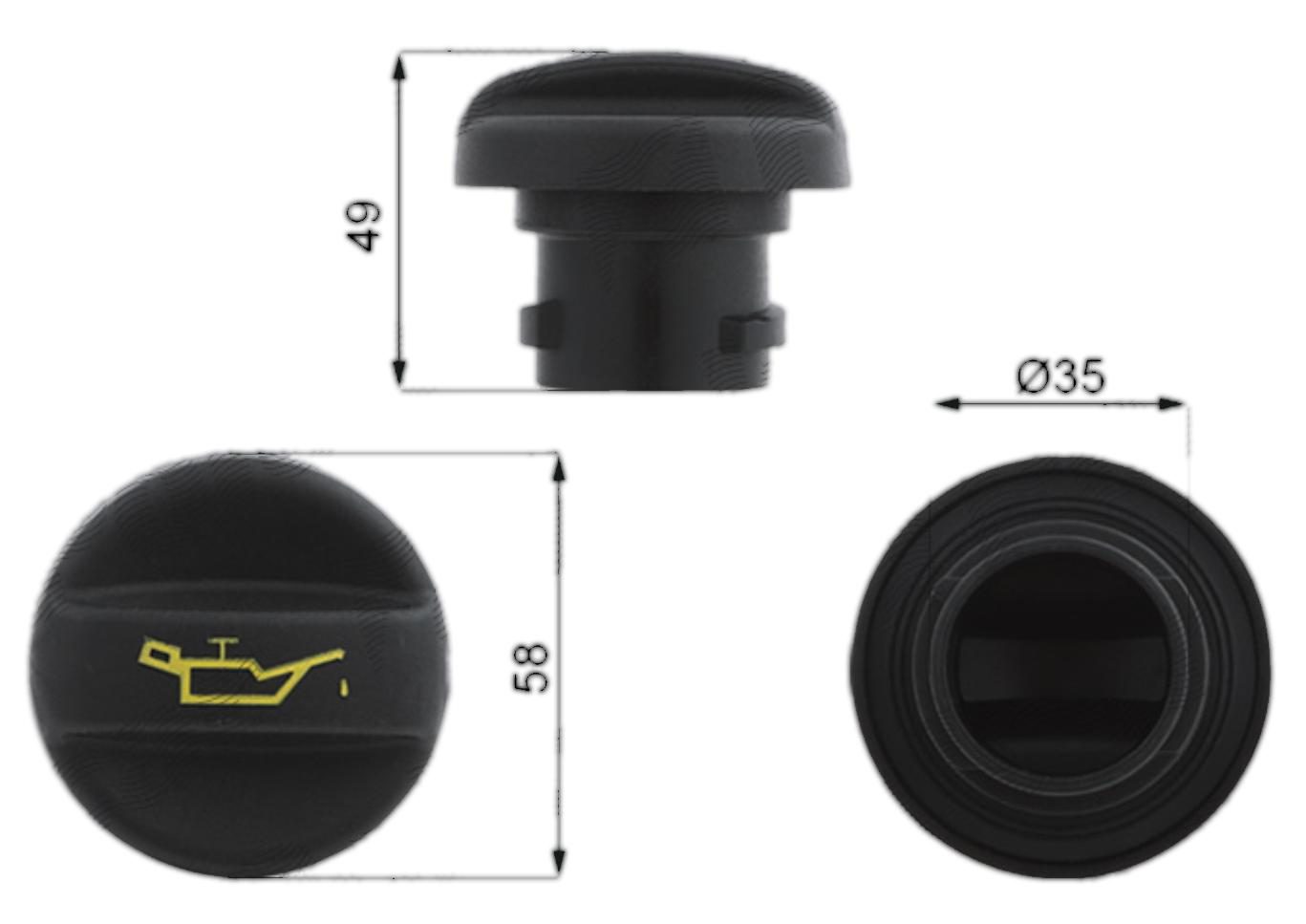 Buson umplere ulei Bmw Seria 1 F20/21 11-19, 3 F30/31 11-; Citroen C5 X 21-; Ds 4 22-, 9 21-; Mini Countryman/Paceman 10-15, Mini 07-15; Opel Astra K 15-; Peugeot 3008 16-, 308 21-, 408 22-, 5008 16-, 11127582398; 11127615369