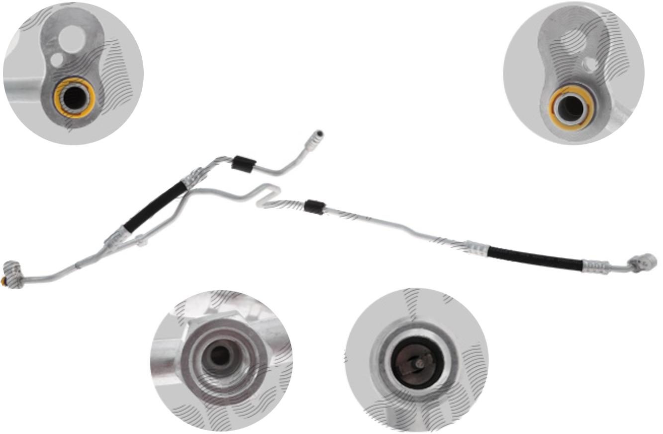 Conducta aer conditionat Bmw X3 F25 10-, X4 F26 14-, motor: 1.6 T, 2.0 d, 2.0 T, 3.0 d, 3.0 R6, 3.0 R6 T, Furtun inalta presiune, Aluminiu/ Cauciuc, 64539228234; 64539382717