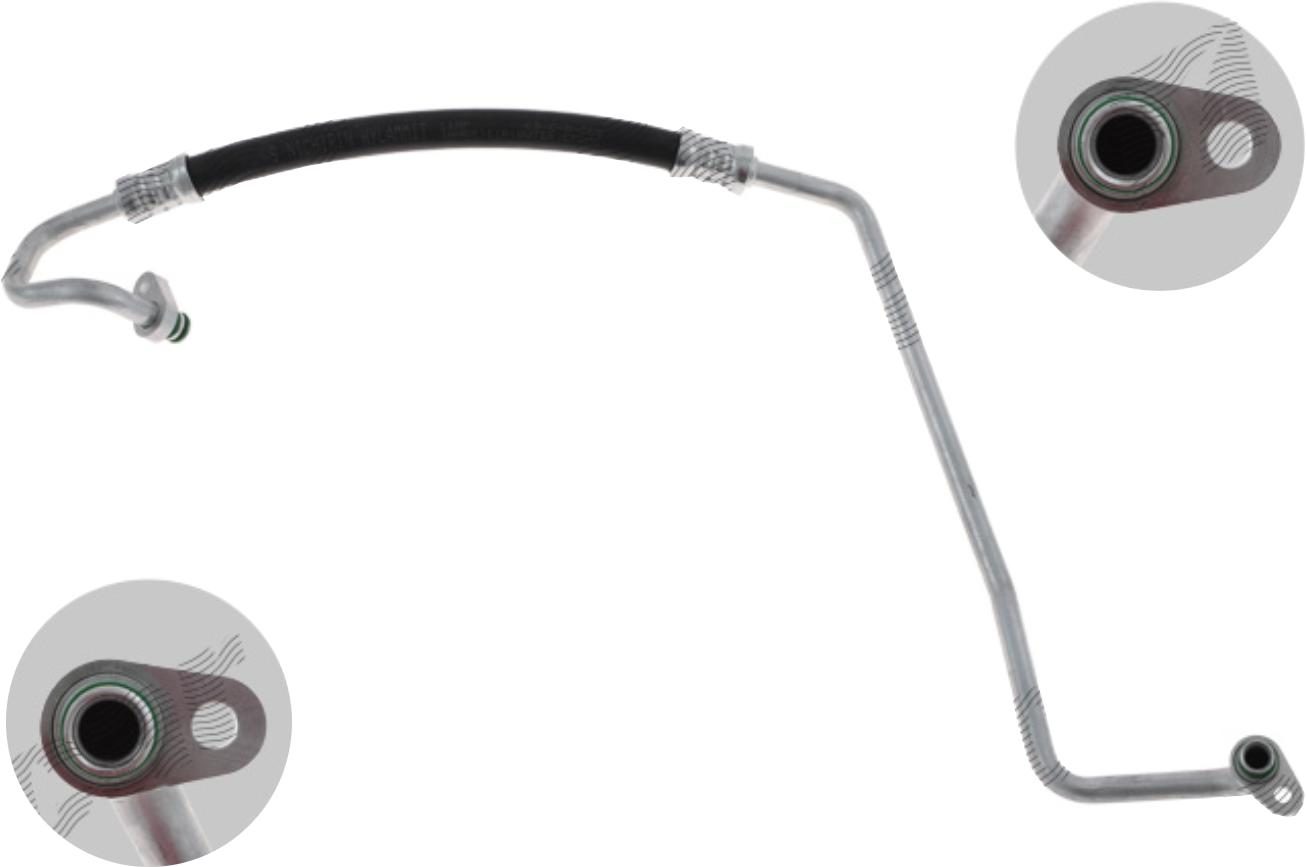 Conducta aer conditionat Citroen C5 08-, C-Elysee 12-; Opel Grandland X 17-; Peugeot 3008 16-, 308 13-, motor: 1.6 e-HDI, 1.6 HDI, Furtun inalta presiune, Aluminiu/ Cauciuc, 9675635380; 9840709880