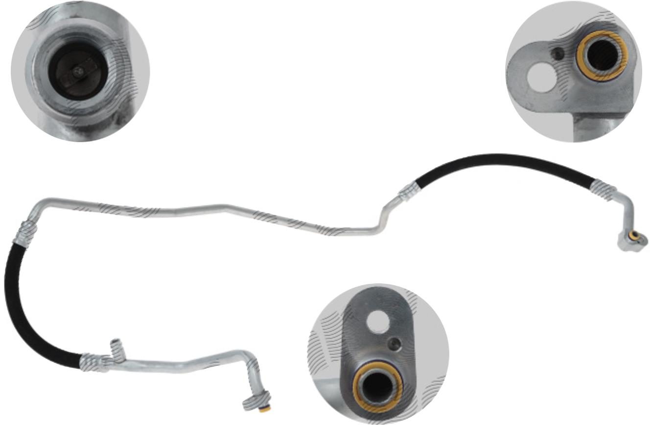 Conducta aer conditionat Mercedes A-Class (W169) 04-12, B-Class (W245) 05-11, motor: 1.5, 1.7, 2.0, 2.0 cdi, 2.0 T, Furtun inalta presiune, Aluminiu/ Cauciuc, 1698301615