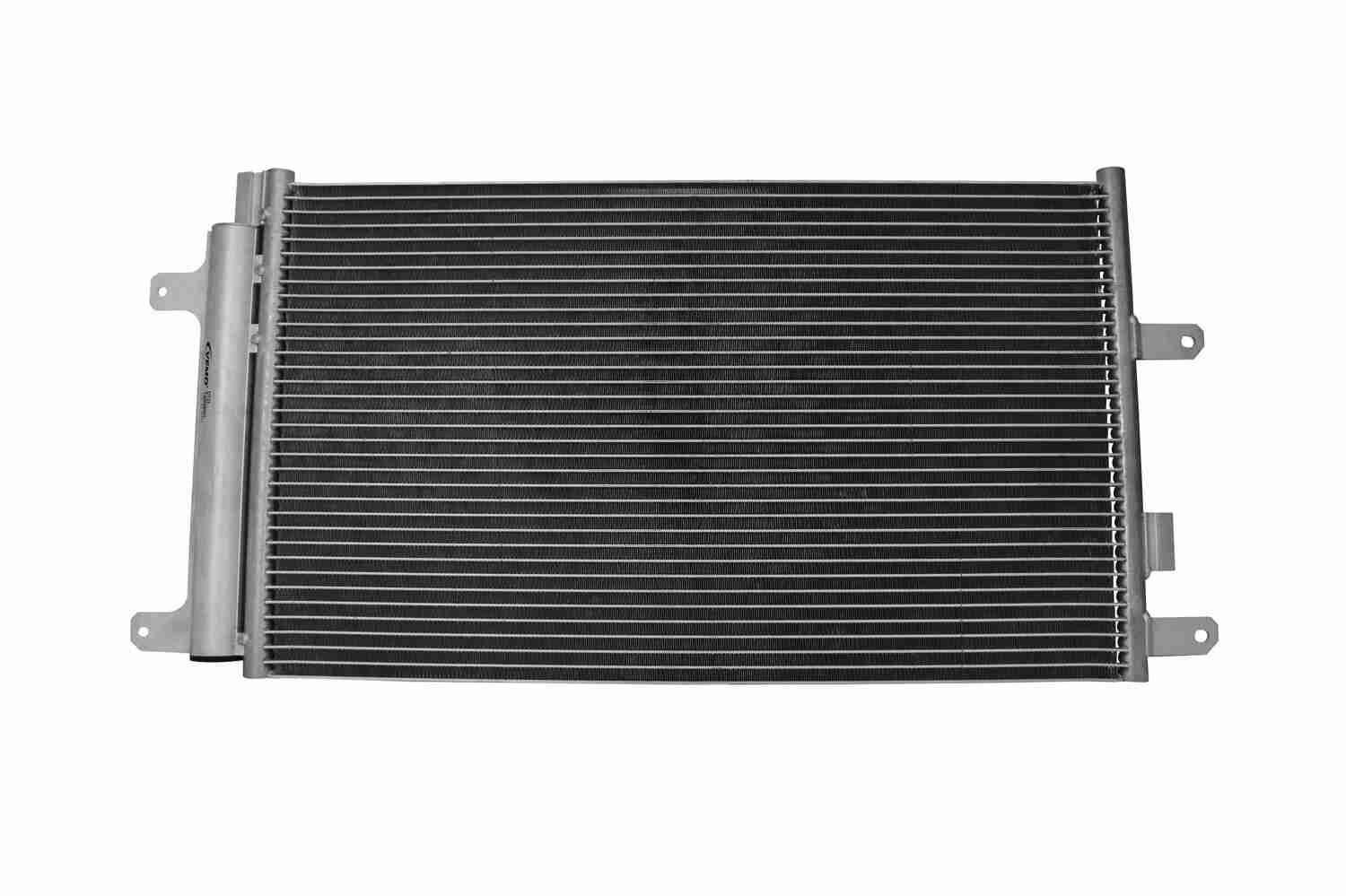 Condensator climatizare AC Iveco Daily 02-06, Daily 06-14, motor: 2.3 TD, 2.8 TD, 3.0 TD, Condensator cu uscator integrat , 605 (565)x340x16, Denso, miez si rezervor din aluminiu brazat, 504084147; 504256333