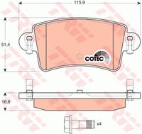 Placute frana TRW GDB1470 punte spate pentru Opel Movano 1998-, Renault Master 1998-2010, Nissan Interstar 2002-2010, TRW