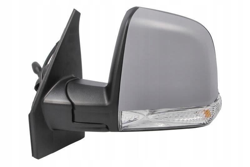 Oglinda usa exterioara FIAT DOBLO (263), 01.2015-, View Max, partea stanga, regl. manuala; carcasa grunduita; sticla convexa; 8 gauri / 2 pini; cu semnalizare
