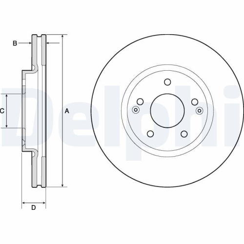 Set discuri frana Ssangyong Actyon Ii, Actyon Sports 1 (Qj), Actyon Sports Ii, Korando (C300), Korando (Ck), Korando Van, punte fata, 298x26, ventilat, DELPHI