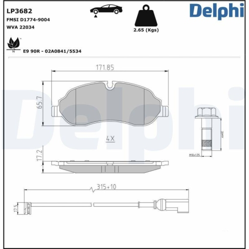 DELPHI set placute frana,frana disc