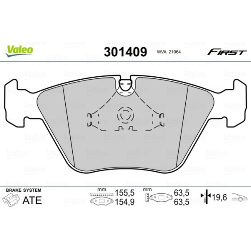 VALEO set placute frana,frana disc FIRST