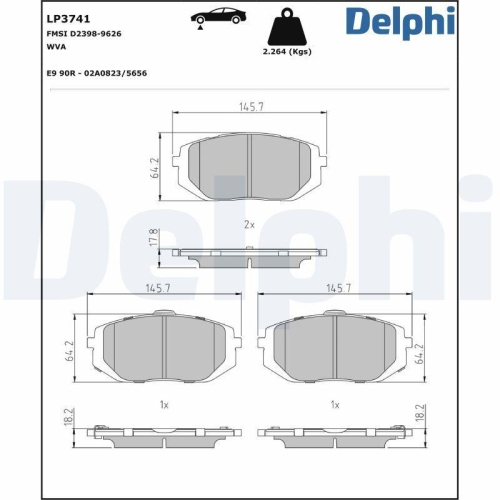 DELPHI set placute frana,frana disc