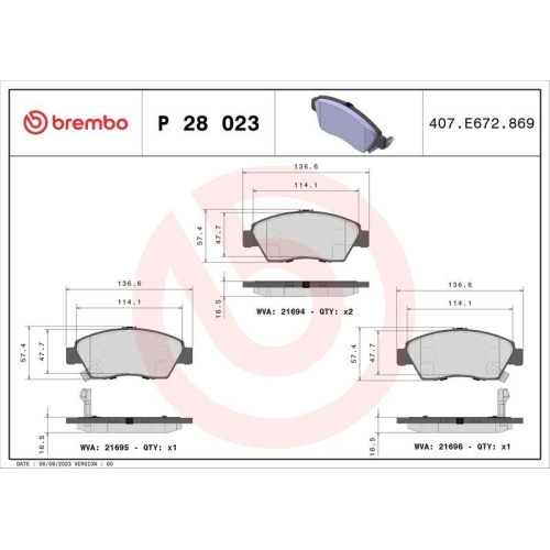 Placute frana Honda City 5 Saloon (Gm2, Civic 5 Coupe (Ej), Civic 5 Hatchback (Eg), Civic 5 Sedan (Eg, Civic 6 Coupe (Ej, Civic 6 Fastback (Ma, Civic 6 Hatchback (Ej, Civic 6 Sedan (Ej, Civic 7 Coupe (Em2), Civic 7 Hatchback (Eu, Civic 7 Sedan (Es, Civic