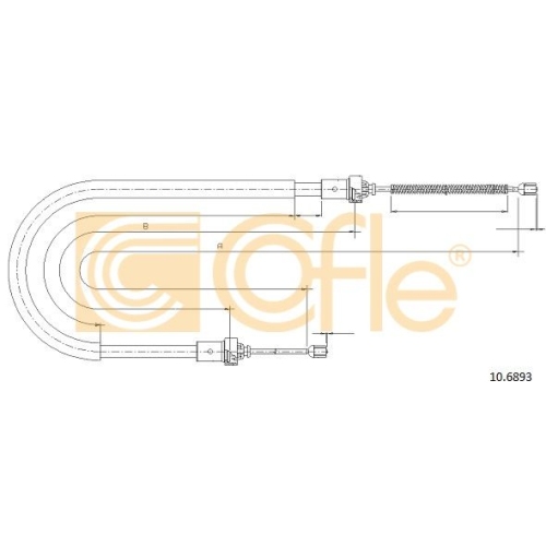 Cablu frana mana Dacia Sandero Cofle 106893, parte montare : stanga, dreapta, spate