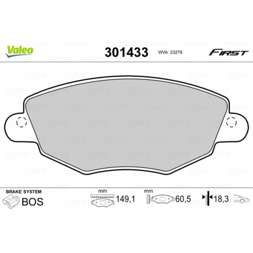 VALEO set placute frana,frana disc FIRST