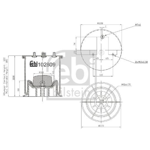 FEBI BILSTEIN Burduf, suspensie pneumatica